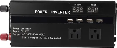 Obrázek produktu pro Adaptér do auta, měnič 12 V na 110 V, přepěťová ochrana, 4000 W Konvertor zástrčky pro rychlé nabíjení