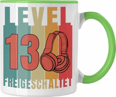 Produktbild von Trendation - 13. Geburtstag Junge Lustige Gamer Tasse Zocker Geschenk Gamer Gamergirl Geschenkidee Geburtstag 13er Geburtstag (Grün)