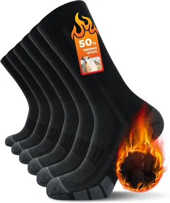 Produktbild von Warme Wandersocken aus Wolle für Damen und Herren, 3 Paar, Größen 35 bis 50