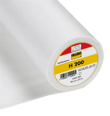 Vlieseline H 200 Rolle in Weiß leichte Bügeleinlage Meterware für helle Stoffe Kragen und Manschetten.