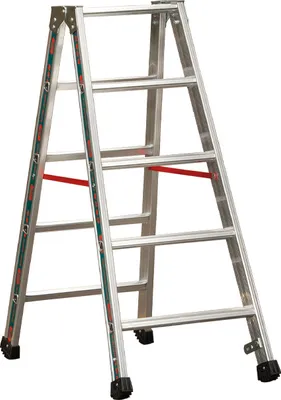Produktbild von Alu-Stufen Stehleiter Mod. S30577 - Stufenanzahl: 2 x 5, Länge: 1,25 m