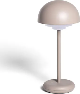 Produktbild von LED Tischlampe Tragbar für Außen mit wiederaufladbarem USB-Akku Metall Galdan Taupe