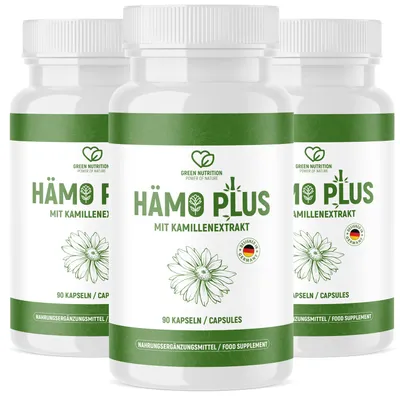 Produktbild von Green Nutrition Hämo Plus Kapseln - 90 Kapseln - Nahrungsergänzung - 3x
