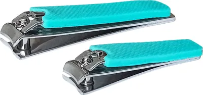 Produktbild von NAGELKNIPSER 2er Set Nagel Zehennagelknipser Fußnagelknipser Nagel Knipser Nagelschneider Nagelschere Box Nagelzwicker Maniküre Pediküre 95 (Grün)