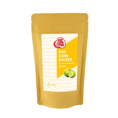 Produktbild von Popcornloop® ZITRONE Aroma 500g perfekt geeignet für Zuckerwatte und Popcorn zum Zubereiten Zuhause Süßes Premium Zuckeraroma