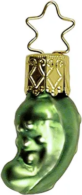 Produktbild von Christbaumschmuck Weihnachtsgurke klein Glas 4.5cm grün, 1 Stück