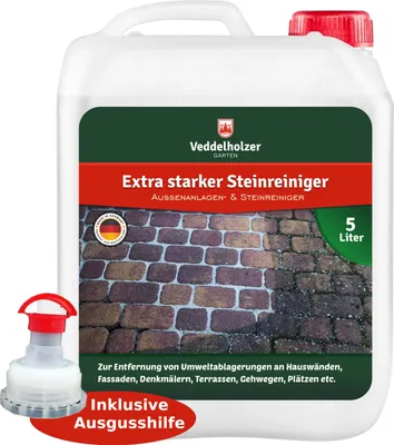 Produktbild von Außenanlagenreiniger Steinreiniger 5 Liter Konzentrat ohne störende Gerüche mit Langzeitwirkung Grünbelagentferner Wege kein Glyphosat Unkrautvernichter