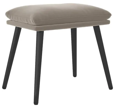 Immagine prodotto di Pouf imbottito in velluto con gambe in metallo, color grigio chiaro