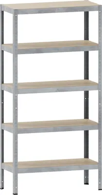 Produktbild von Kovový bezšroubový regál s policemi z MDF, 180 x 90 x 40 cm, 5 polic