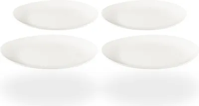 Produktbild von Buchensee Servierteller / Kuchenteller, 4 Essteller 32cm in weiß aus Porzellan, Fine Bone China