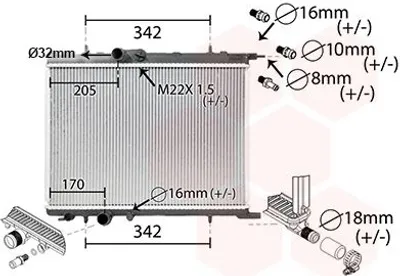 Produktbild von Van Wezel Wasserkühler für Citroen Berlingo C4 I +Coupe Xsara 206 307 Partner