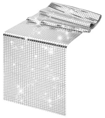 Zdjęcie produktu dla Bieżnik brokatowy srebrny na imprezę dyskotek 30X275 cm