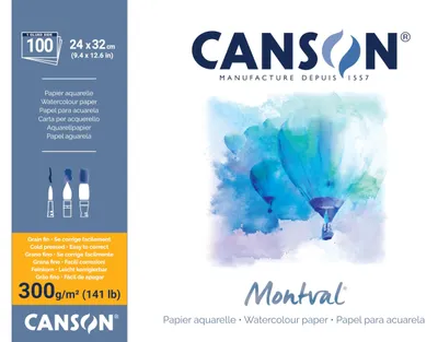 Produktbild von Canson Montval Block einseitiggeleimt, 24 x 32 cm, 100 Blatt, 300 g/m²