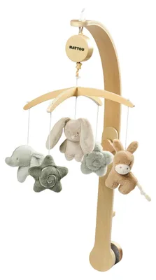 Productafbeelding van Nattou Loulou houten baby-mobiel, mobiel voor baby's, cadeau voor baby's, cadeau voor de geboorte