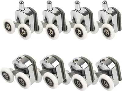 Produktbild von Duschkabinenrollen, 23 mm, Gleitrollen, Umlenkrollen, 8 Stück, Duschkabinentürdurchmesser, oben/unten, Ersatzteile für Badezimmer