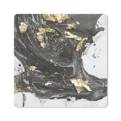 Produktbild von MuchoWow® Mauspad Mousepad Marmor - Schwarz - Muster - Weiß 30x30 cm - Mousepads - Maus Mat - Pad - Mausunterlage - Gaming