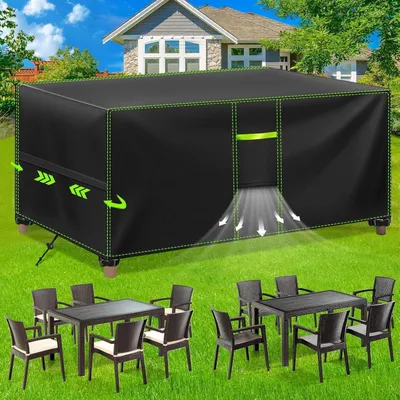 Produktbild von Schutzhülle Gartenmöbel Wasserdicht Winterfest 420D Oxford 125x63x74cm Schwarz