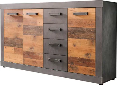 Produktbild von trendteam Wohnen Kommode Indy Graphit Grau Matera NB/Old Wood NB 151 x 86 x 37 cm