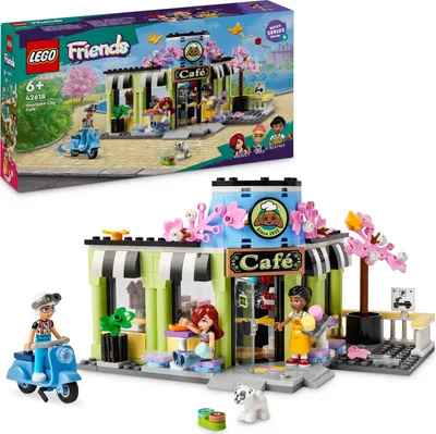 Produktbild von LEGO Friends Heartlake City Café, Kinderspielzeug, Spielzeug-Bäckerei, Geschenkidee für Mädchen und Jungen ab 6 Jahren, Set mit 3 Spielfiguren und Hundefigur 42618