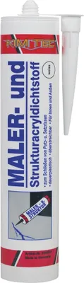 Produktbild von MalerAcryl Ausbesserungsdichtstoff Fugenacryl StrukturAcryldichtstoff Fugenversiegelung Gipskartondichtstoff Glasdichtstoff Holzdichtstoff weiß 310ml KIMTEC 5160211