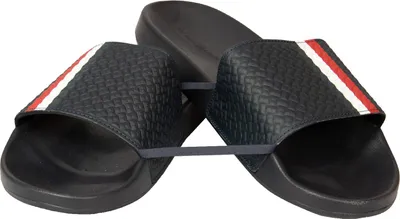 Obrázek produktu pro Pánské pantofle TOMMY HILFIGER s motivem mořského bazénu, plážové oblečení typu bandeau, model XM0XM02332 Slide, 45 EUR – UK 10,5 – USA 11,5 – obvod chodidla 29 cm, 100 % guma