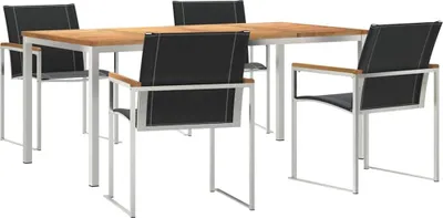 Image de Ensemble de salle à manger pour jardin 5 pcs