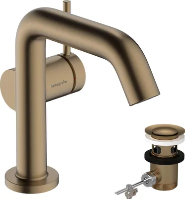 Immagine prodotto di hansgrohe Tecturis S robinetterie de lavabo monocommande 110 Fine CoolStart, EcoSmart+, avec vidage à tirette, portée 130mm, 73323140, 73323140