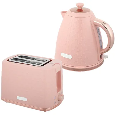 Obrázek produktu pro Sada konvice a toustovače, 1,7 l, rychlý var, 2 plátky, růžová