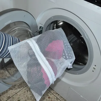 Image de Filets à linge 3 pièces Sac à linge Sac à linge Filet à linge Filet pour machine à laver blanc