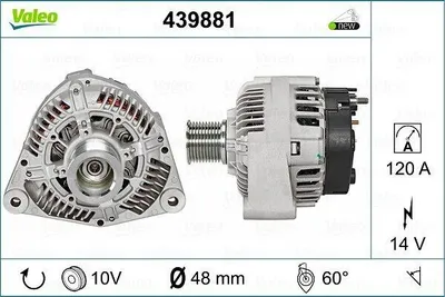 Produktbild von VALEO 439881 Lichtmaschine Generator LiMa 120A 14V