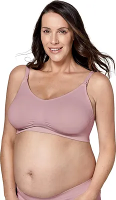 Produktbild von Medela Keep Cool Ultra Nahtloser Schwangerschafts- und Still-BH ohne Bügel – Mit 6 eingewebten atmungsaktiven Zonen – Soft-Touch-Gewebe Soft Rose L