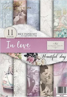 Produktbild von Reispapier-Set A4 – RP016 In Love – ITD Collection