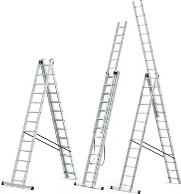Zdjęcie produktu dla Drabina aluminiowa wielofunkcyjna 3x13 HIGHER na schody + GRATIS