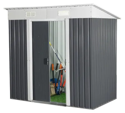 Produktbild von HOME DELUXE - Geräteschuppen BOHIO - Größe: M - Maße 195 x 121 x 180 cm, Raumfläche 2,2 m², inkl. Fundament I Gerätehaus Gartenschuppen Gartenschrank