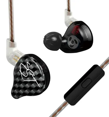 Zdjęcie produktu dla KZ ZST 1BA+1DD Hybrydowe słuchawki HIFI 3,5 mm przewodowe słuchawki douszne Sportowy zestaw słuchawkowy do gier z odłączanym kablem Sterowanie na kablu z mikrofonem