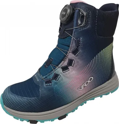 A single blue Vado Boa boot is shown against a white background.