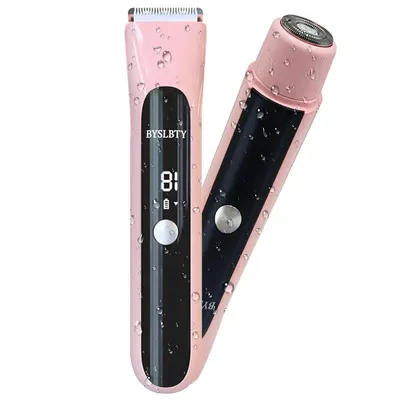 Produktbild von 2 in 1 Intimrasierer für Frauen, elektrischer Doppelkopfrasierer mit LED-Anzeige, IPX7 wasserdicht, schmerzfreier Rasierer für privater Bereich