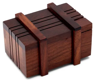 Holzkiste 7,5x5x3,5 cm mit Geheimfach, abschließbar