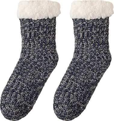 Produktbild von Fleecegefütterte Socken, warme Haussocken mit rutschfesten Noppen, dicke, flauschige Wintersocken für Damen zum Entspannen zu Hause