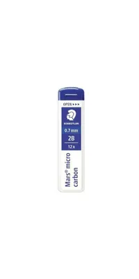 Obrázok produktu pre Staedtler® 250 07-2B Feinmine Mars® micro carbon 250 - 0,7 mm, 2B, schwarz, 12 Minen