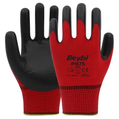 Immagine prodotto di Beybi | 12 paia di guanti da lavoro - poliestere, rivestimento in nitrile 1/2