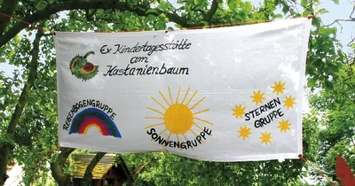 Produktbild von Banner 130 x 62 cm 6 Ösen im Saum, weiß, 100 % Baumwolle