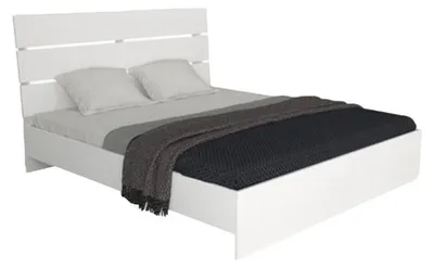 Image de Lit moderne rembourré Lits Cadre de lit double 180x200 Blanc Lit matrimonial