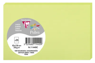Produktbild von Clairefontaine Karte Pollen 82x128 knospengrün 25 Stück