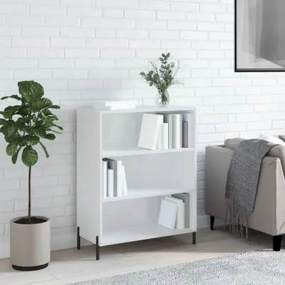 Obrázok produktu pre vidaXL Policová skriňa vysoký lesk biela 69,5x32,5x90 cm Materiál drevo
