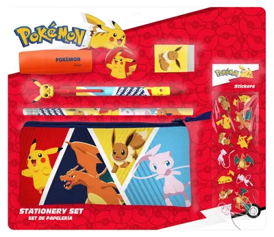 Productafbeelding van Pokémon schrijfschoolset met pennenetui, 7-delig, schoolset