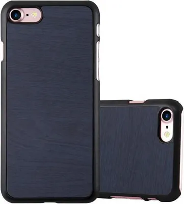 Produktbild von Cadorabo Hülle für Apple iPhone 7 / 7S / 8 / SE 2020 Schutz Hülle in Blau Hard Case Etui Holz Optik Handyhülle
