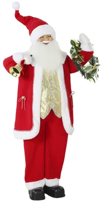 Produktbild von HOMCOM Singender Weihnachtsmann, 150 cm, Lebensgroß, mit Goldglocke