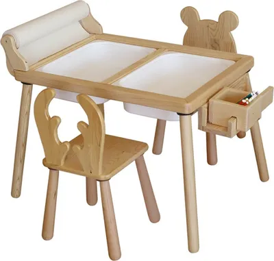 Obrázok produktu pre Skye Decor, Roll and 2 Chairs - White, podložka pre deti, 100 % PIEFER, biela, 53 x 74 x 52 cm