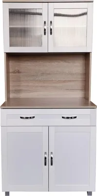 Produktbild von Küchenbuffet Blanca Weiß mit Schublade und Regalfächern 170x80x48 cm (HxBxT)